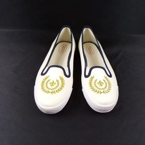 Talbots Nautical Gold Embroidered Loafers